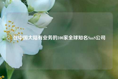 在中国大陆有业务的100家全球知名SaaS公司