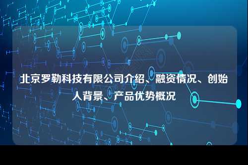 北京罗勒科技有限公司介绍、融资情况、创始人背景、产品优势概况