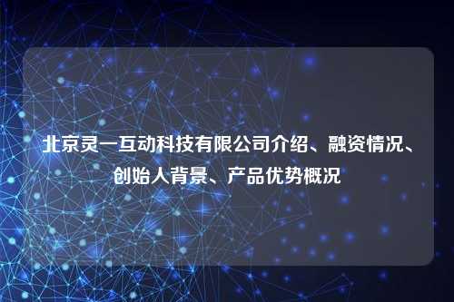 北京灵一互动科技有限公司介绍、融资情况、创始人背景、产品优势概况