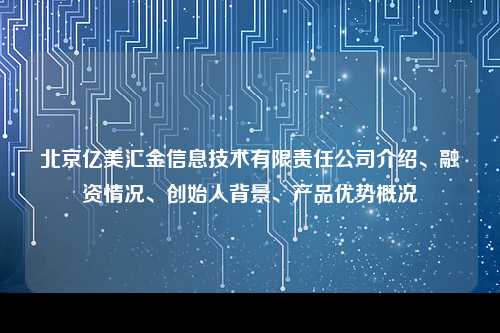 北京亿美汇金信息技术有限责任公司介绍、融资情况、创始人背景、产品优势概况