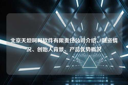 北京天坦呵呵软件有限责任公司介绍、融资情况、创始人背景、产品优势概况