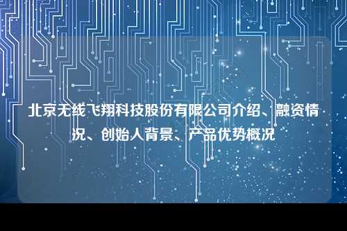 北京无线飞翔科技股份有限公司介绍、融资情况、创始人背景、产品优势概况